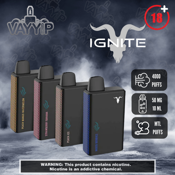 IGNITE V40 DISPOSABLE VAPE 4000 PUFFS (5%)