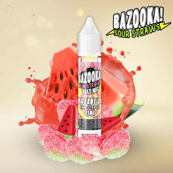 BAZOOKA SALTNIC - SOUR STRAWS WATERMELON SALTNIC