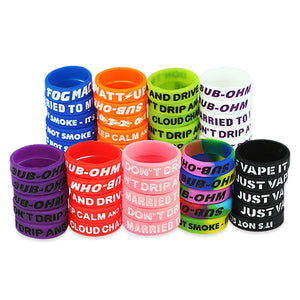 Decorative Silicone Ring with Concave Letters 5pcs