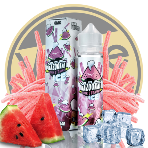 BAZOOKA VAPE -  ICE WATERMELON SOUR STRAWS - 60ml - VAYYIP